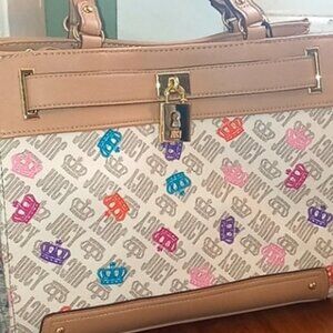 Juicy Couture Tan and Multicolor Satchel